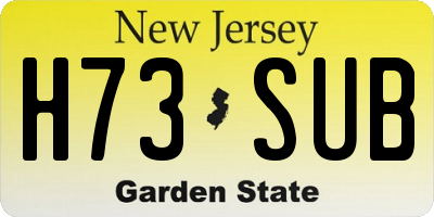 NJ license plate H73SUB