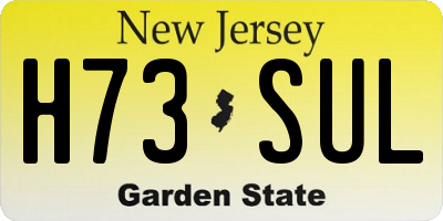 NJ license plate H73SUL
