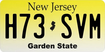 NJ license plate H73SVM