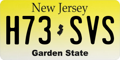 NJ license plate H73SVS