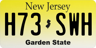 NJ license plate H73SWH