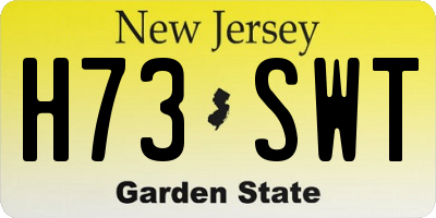 NJ license plate H73SWT