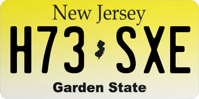 NJ license plate H73SXE