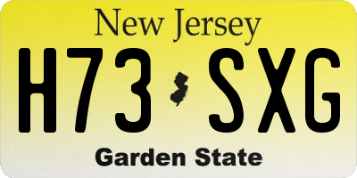 NJ license plate H73SXG