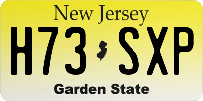 NJ license plate H73SXP