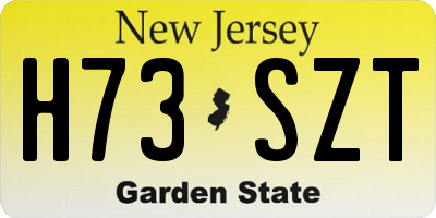 NJ license plate H73SZT