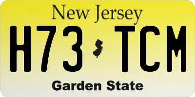 NJ license plate H73TCM
