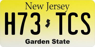 NJ license plate H73TCS