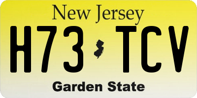 NJ license plate H73TCV