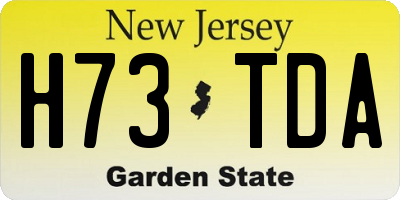NJ license plate H73TDA