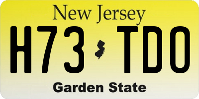 NJ license plate H73TDO