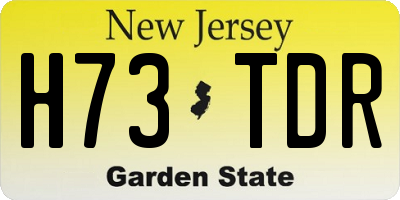 NJ license plate H73TDR