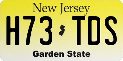 NJ license plate H73TDS