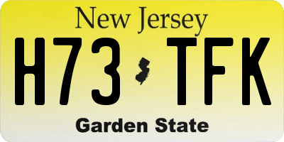NJ license plate H73TFK