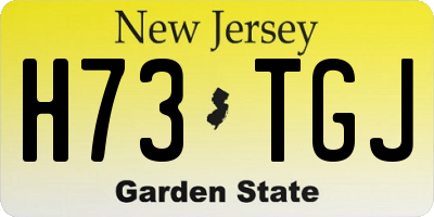 NJ license plate H73TGJ