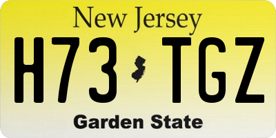 NJ license plate H73TGZ