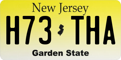 NJ license plate H73THA