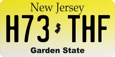 NJ license plate H73THF