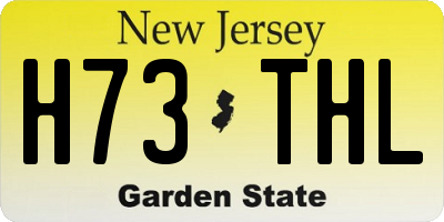 NJ license plate H73THL