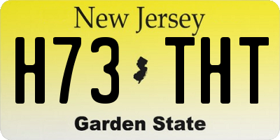 NJ license plate H73THT