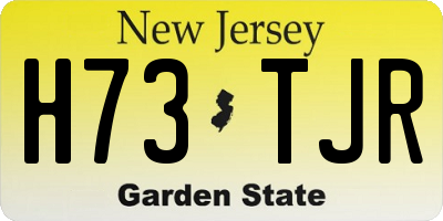 NJ license plate H73TJR