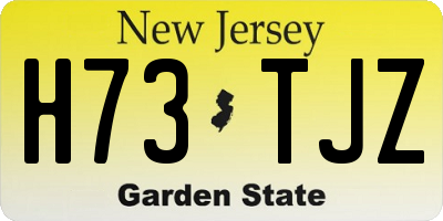 NJ license plate H73TJZ