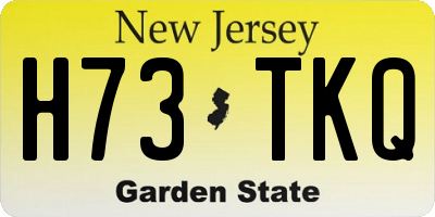 NJ license plate H73TKQ