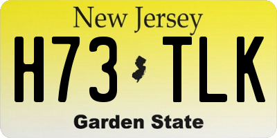 NJ license plate H73TLK