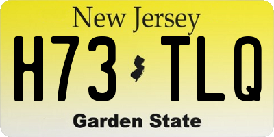 NJ license plate H73TLQ