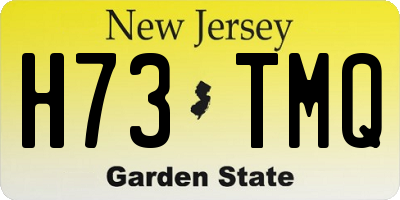 NJ license plate H73TMQ
