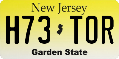 NJ license plate H73TOR