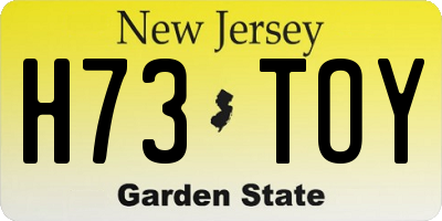 NJ license plate H73TOY