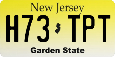 NJ license plate H73TPT