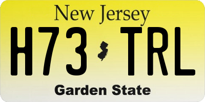 NJ license plate H73TRL