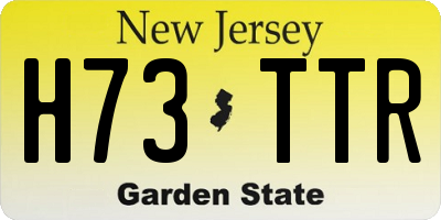 NJ license plate H73TTR