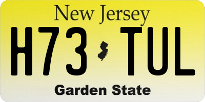 NJ license plate H73TUL