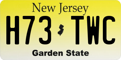 NJ license plate H73TWC