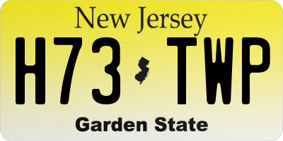 NJ license plate H73TWP