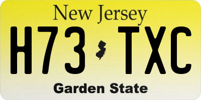 NJ license plate H73TXC