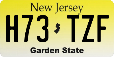 NJ license plate H73TZF
