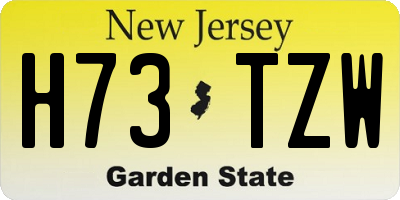 NJ license plate H73TZW