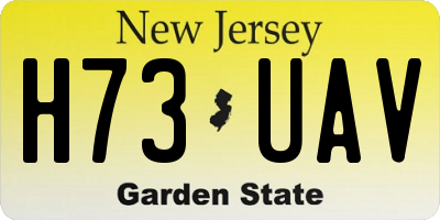 NJ license plate H73UAV