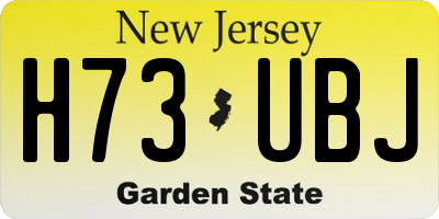 NJ license plate H73UBJ