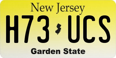 NJ license plate H73UCS