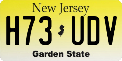 NJ license plate H73UDV