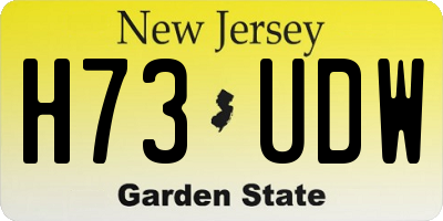 NJ license plate H73UDW