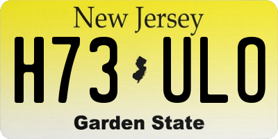 NJ license plate H73ULO