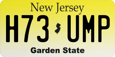NJ license plate H73UMP