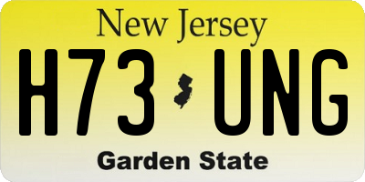 NJ license plate H73UNG