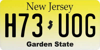NJ license plate H73UOG